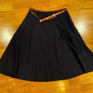 Navy A-line skirt with belt detail from Zara Basic, sz. M